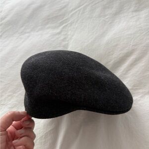 Classic Dark Charcoal Wool Flat Cap